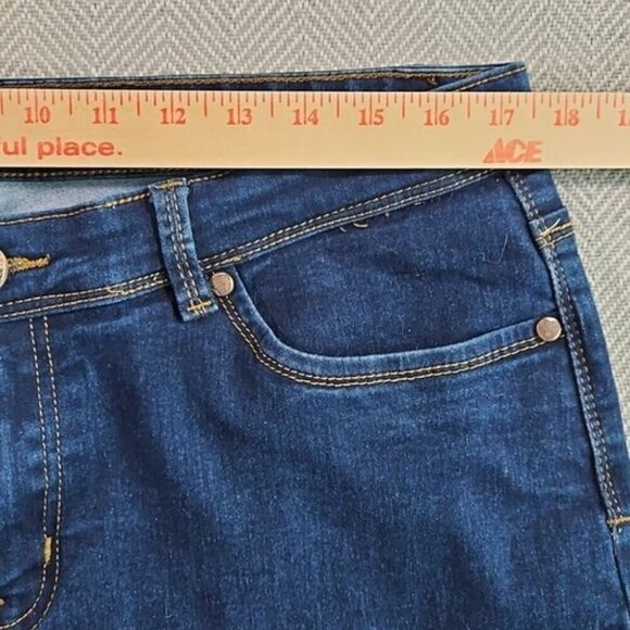 American Quality Denim Jeans Women's 16 Tall (W36xL30) Dark Wash Stretch Tapered - Picture 16 of 16